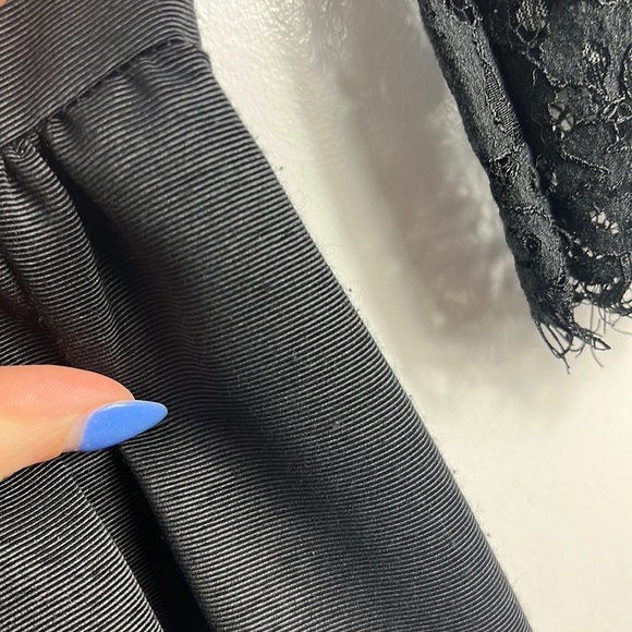 Eliza J Black Lace & Faille V Neck Cocktail Dress - Picture 9 of 16